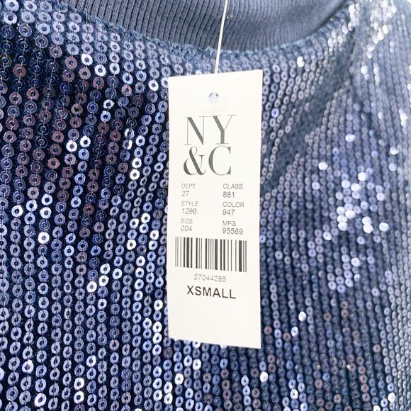2/$30 GABRIELLE UNION Mini Dress Size XS Blue Sequin NEW NY&Co - Picture 3 of 7
